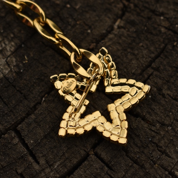 VINTAGE TRINA TARANTINO BELT LARIAT NECKLACE STAR - Picture 4 of 7